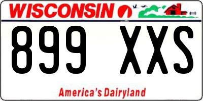 WI license plate 899XXS