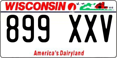WI license plate 899XXV