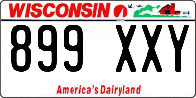 WI license plate 899XXY