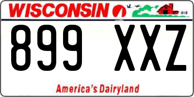 WI license plate 899XXZ