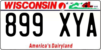 WI license plate 899XYA