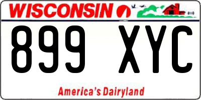 WI license plate 899XYC