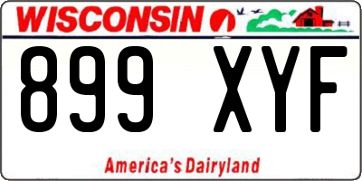 WI license plate 899XYF