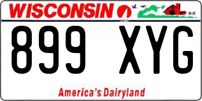 WI license plate 899XYG