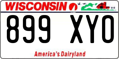 WI license plate 899XYO