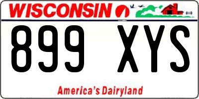 WI license plate 899XYS