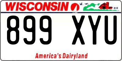 WI license plate 899XYU