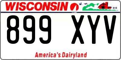 WI license plate 899XYV