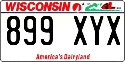 WI license plate 899XYX