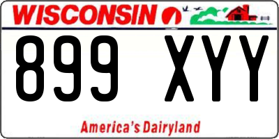 WI license plate 899XYY