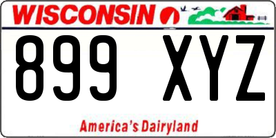 WI license plate 899XYZ