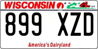 WI license plate 899XZD