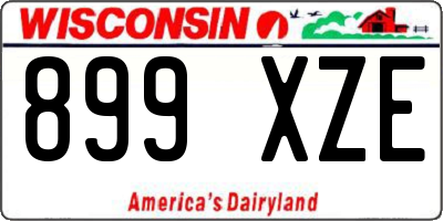 WI license plate 899XZE