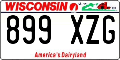 WI license plate 899XZG