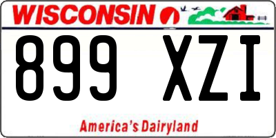 WI license plate 899XZI