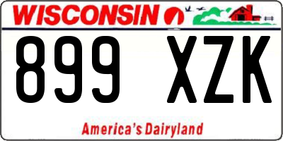 WI license plate 899XZK