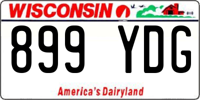 WI license plate 899YDG