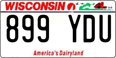 WI license plate 899YDU