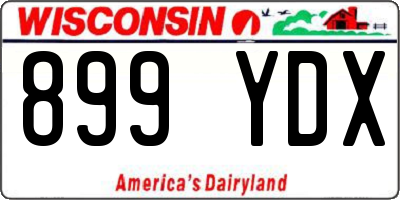 WI license plate 899YDX
