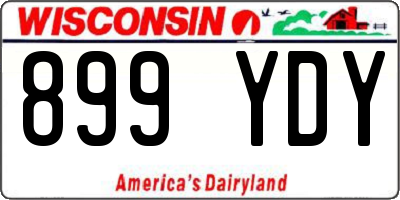 WI license plate 899YDY