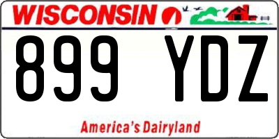 WI license plate 899YDZ