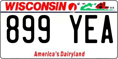 WI license plate 899YEA