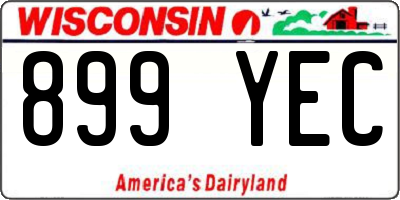 WI license plate 899YEC