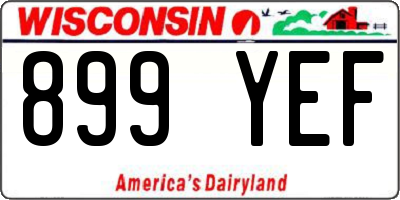 WI license plate 899YEF