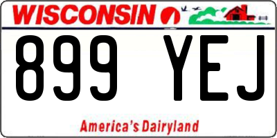 WI license plate 899YEJ