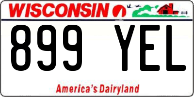 WI license plate 899YEL