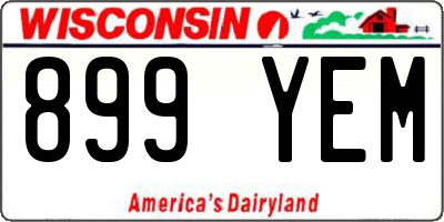 WI license plate 899YEM
