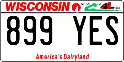 WI license plate 899YES