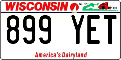 WI license plate 899YET