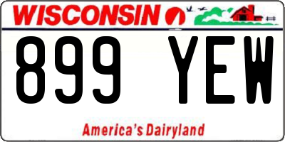 WI license plate 899YEW