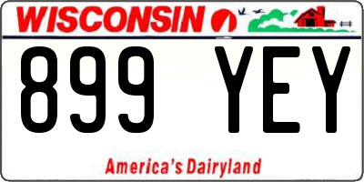 WI license plate 899YEY
