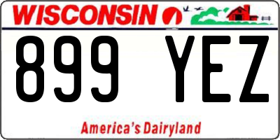 WI license plate 899YEZ