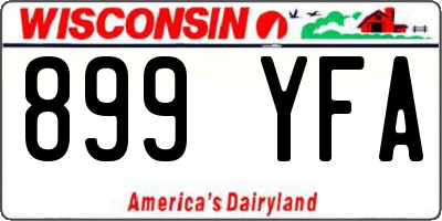 WI license plate 899YFA
