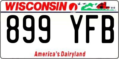 WI license plate 899YFB