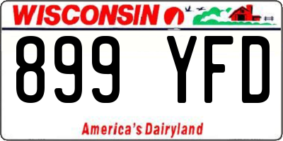 WI license plate 899YFD