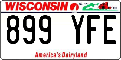 WI license plate 899YFE