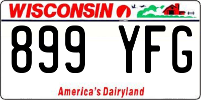 WI license plate 899YFG