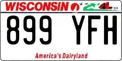 WI license plate 899YFH