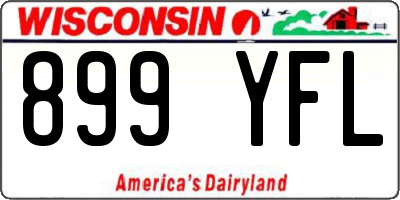 WI license plate 899YFL