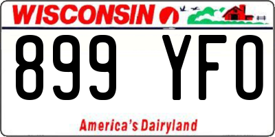 WI license plate 899YFO