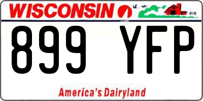 WI license plate 899YFP