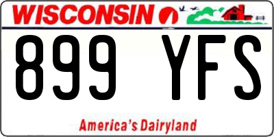 WI license plate 899YFS