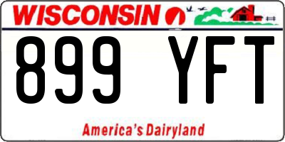 WI license plate 899YFT