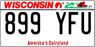 WI license plate 899YFU