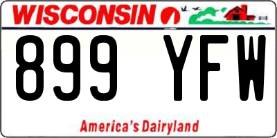WI license plate 899YFW