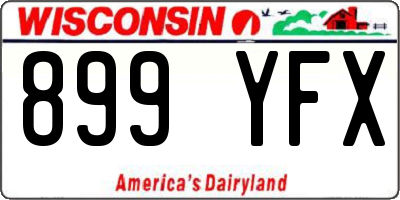 WI license plate 899YFX